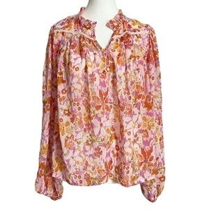 Karlie Floral Abstract Chiffon Тор